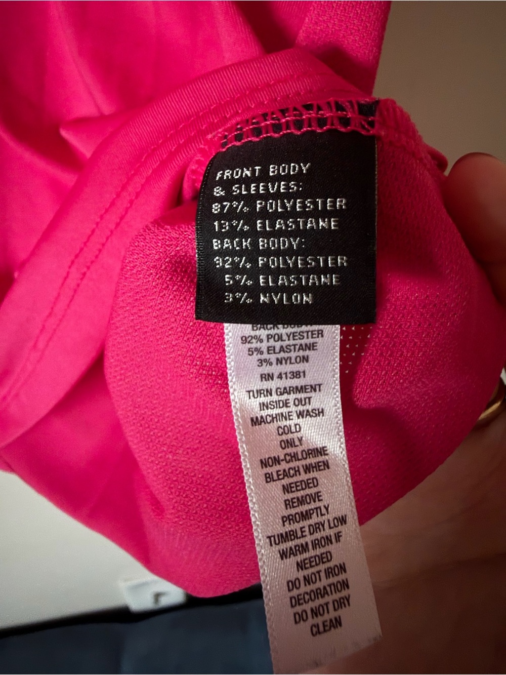 Ralph Lauren RLX Hot Pink Performance Top with Black Logo Detail - Picture 5 of 6